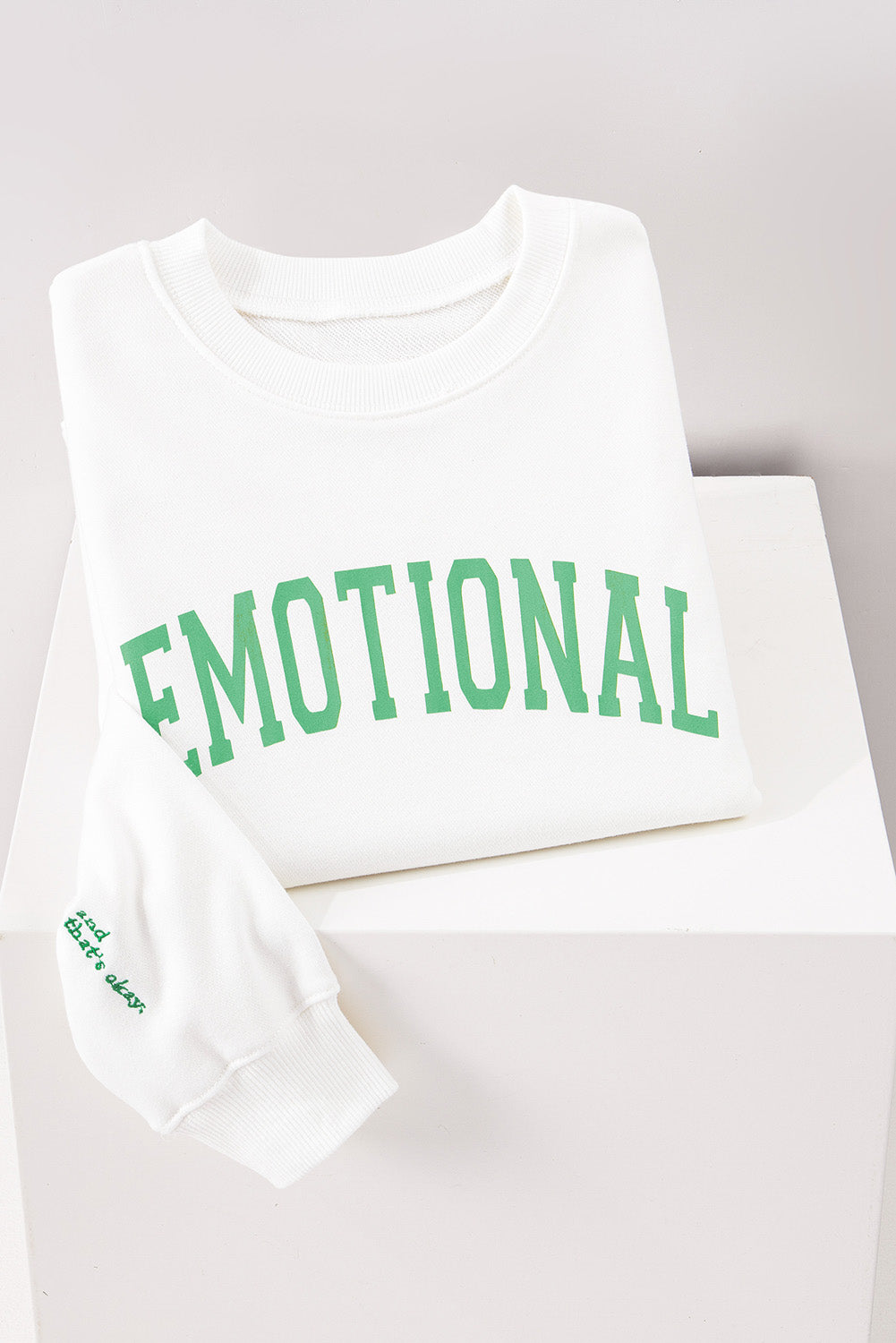 EMOTIONAL (And That's Okay) Beige Graphic Sweatshirt