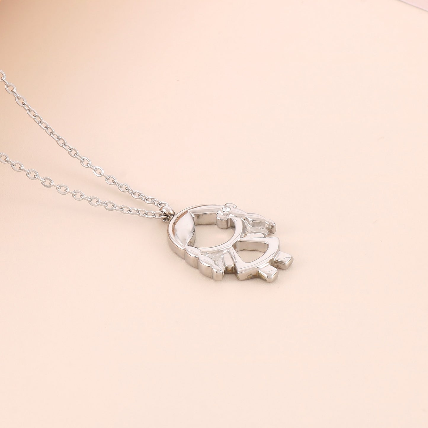 Pendant Rhinestone Stainless Steel Necklace